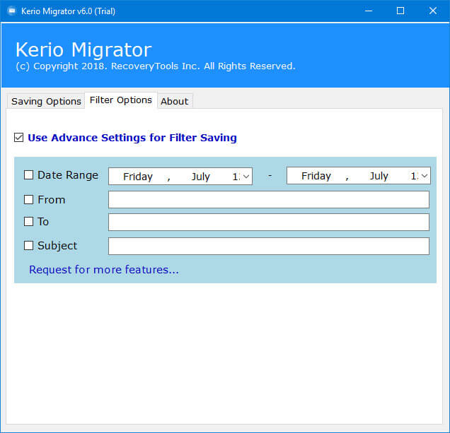 export Kerio mailbox to PST selectively