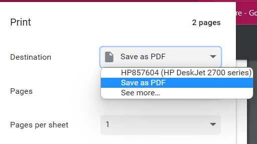 Microsoft Print to PDF