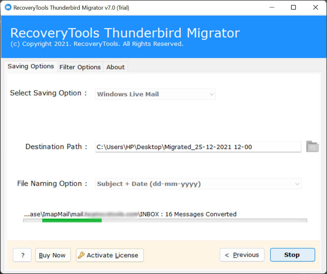 Convert Thunderbird to Windows Live Mail