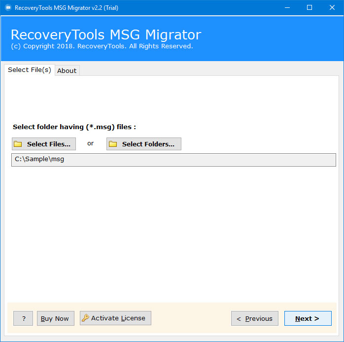 Choose MSG Files or Folders