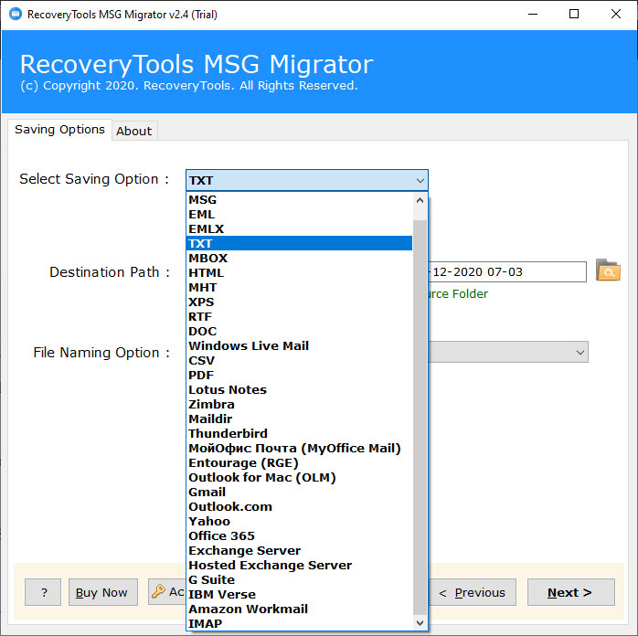 select rtf in saving option