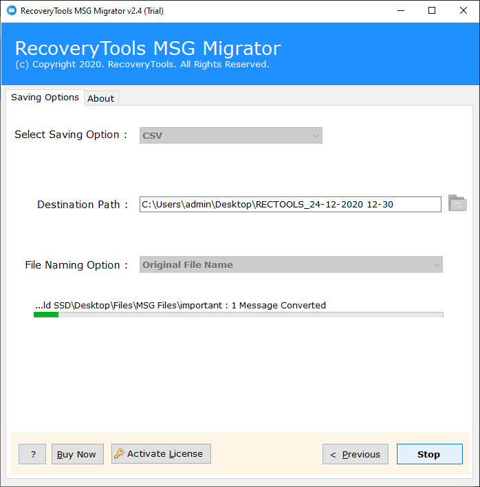 convert MSG to CSV in bulk