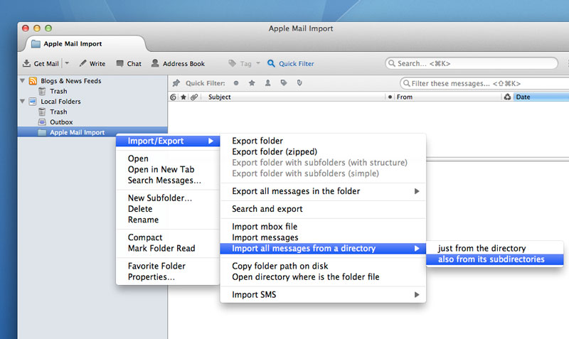 import emlx into apple mail