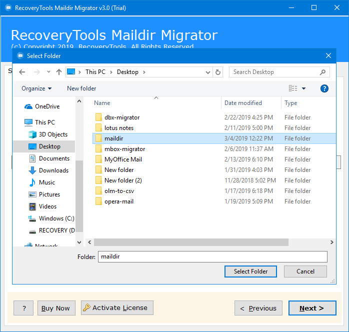 choose files to convert Dovecot to Exchange