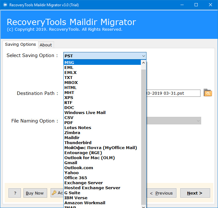 postfix maildir to outlook