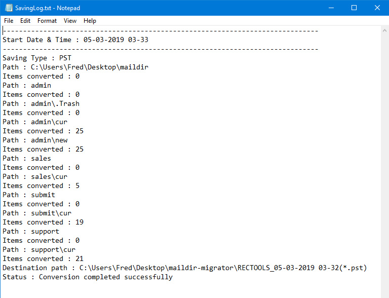 log report