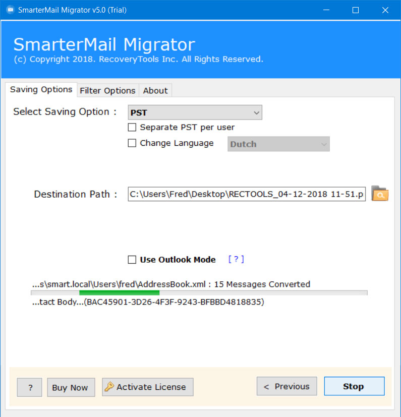 Export smartermail to pst