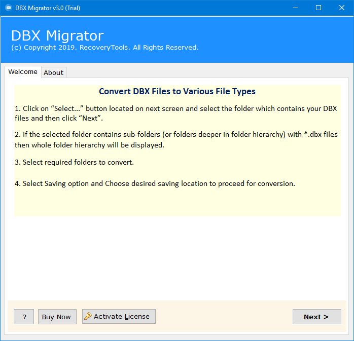 run dbx to outlook import tool