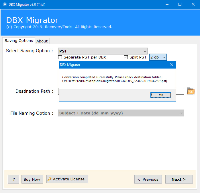 import dbx into outlook 2016 