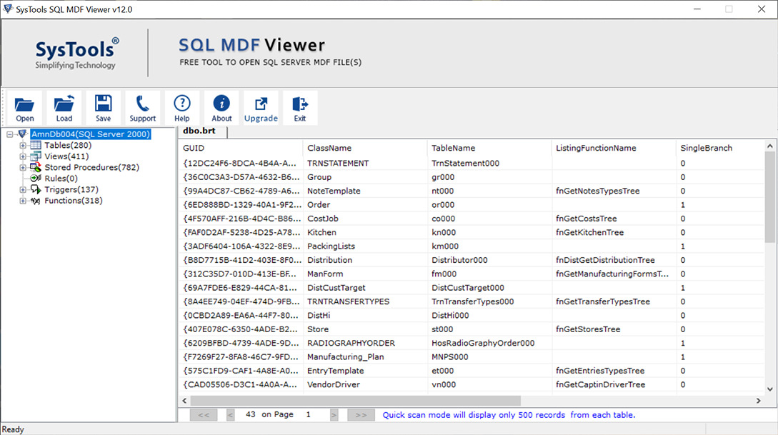 Read MDF file