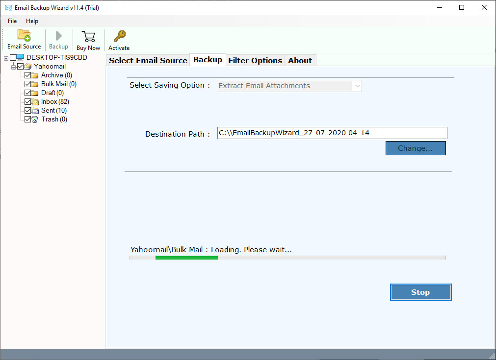 click next to export email addresses from office 365