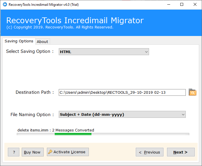 IncrediMail to html Migration 