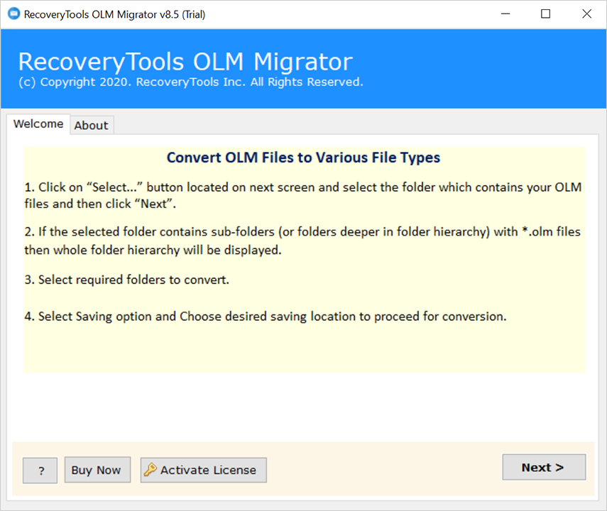 tool to import OLM to Excel