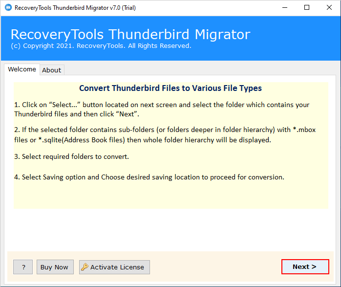 Thunderbird to eml converter