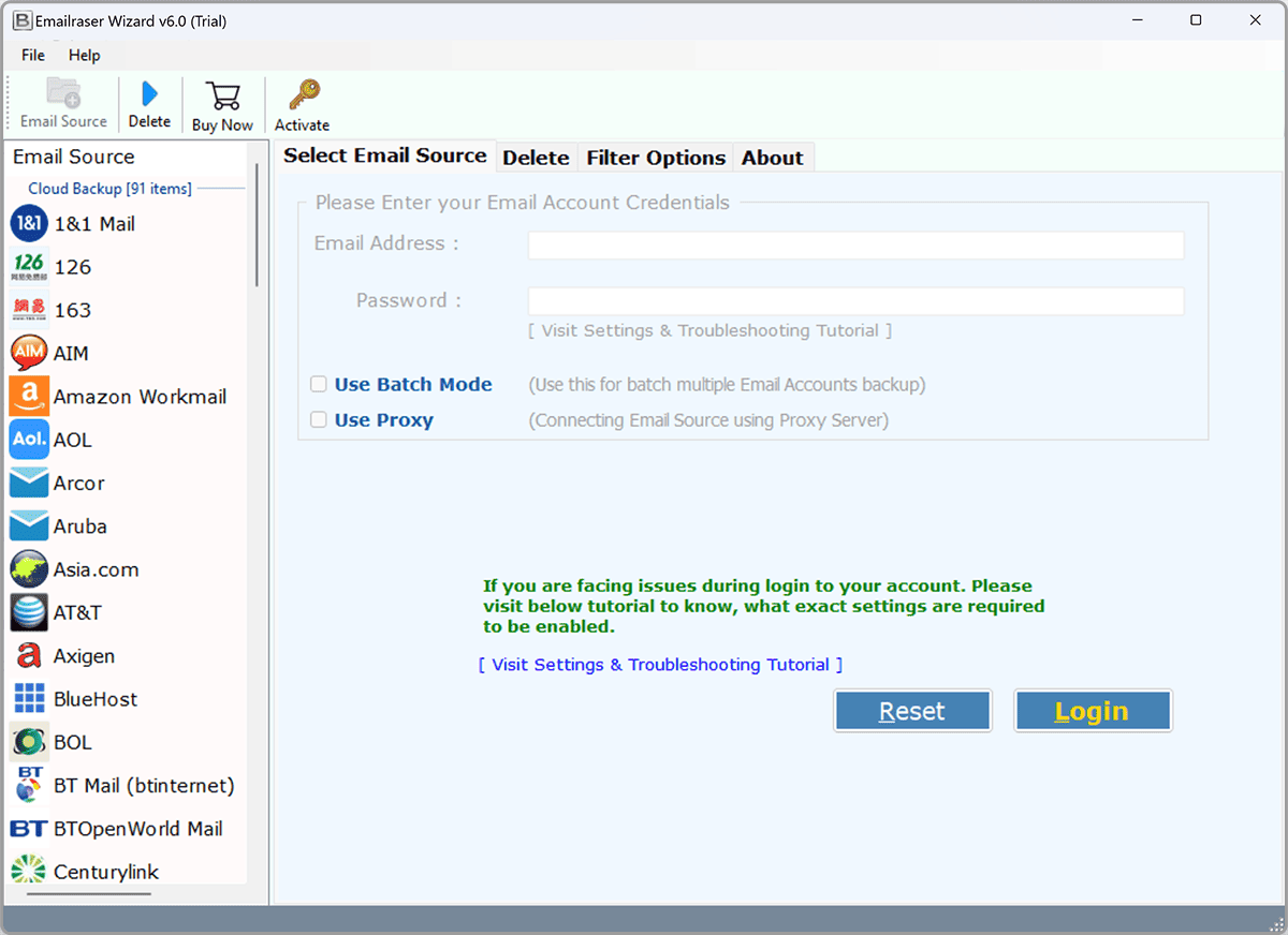 tool to delete Comcast emails in bulk