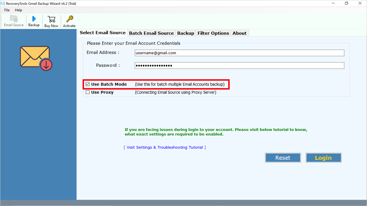 choose batch option for multiple migration process