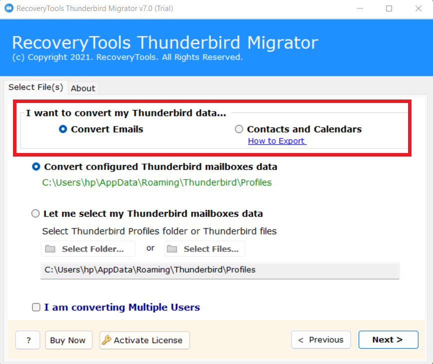 Convert Thunderbird Emails