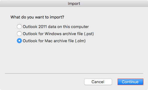 Outlook for Mac Archive File