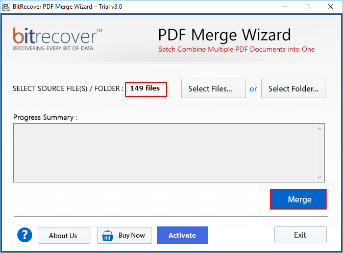 Add the single PDF files