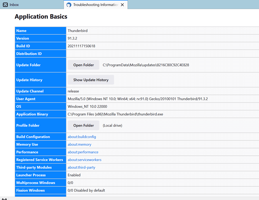 manage thunderbird profiles