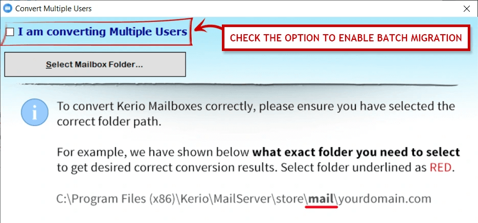 load the Kerio mailbox