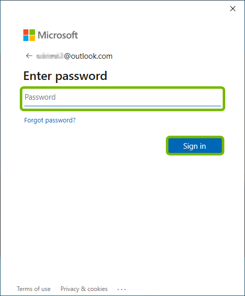 email account password