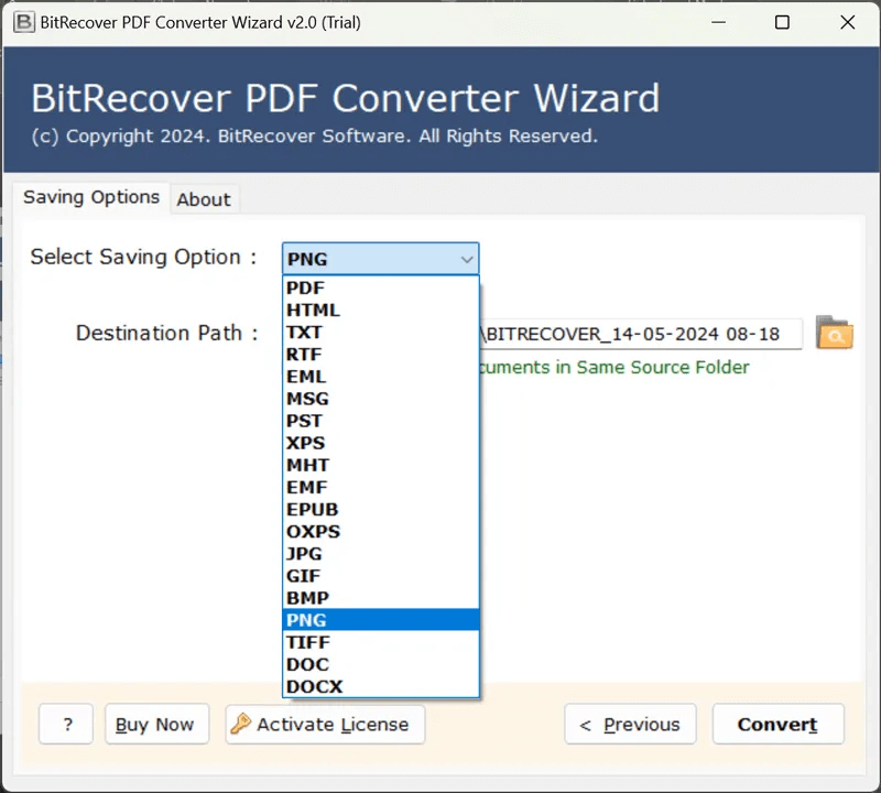 convert pdf to png in multiple file format