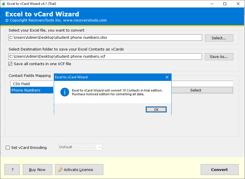 importing email addresses from Excel to Gmail