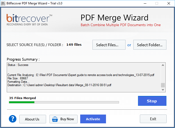 combine PDF attachments into one PDF file