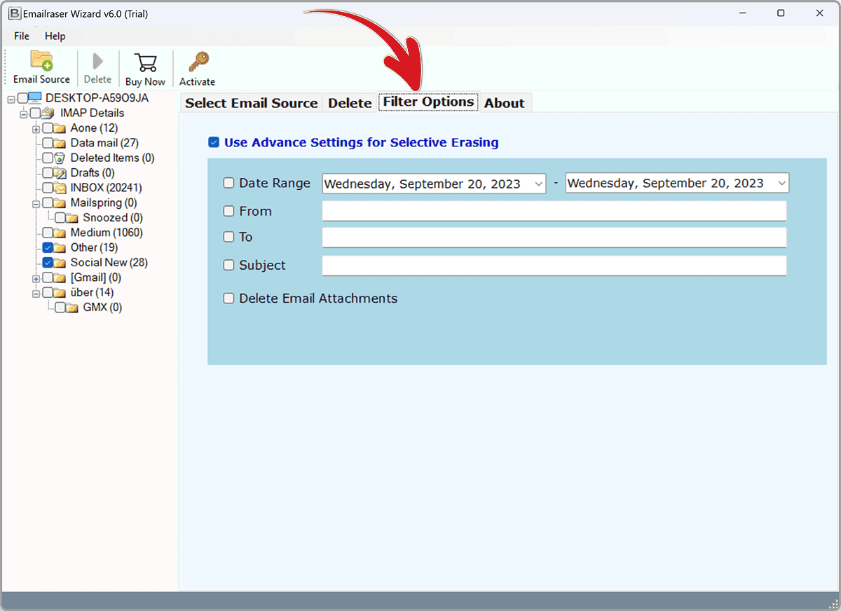 advanced filter settings