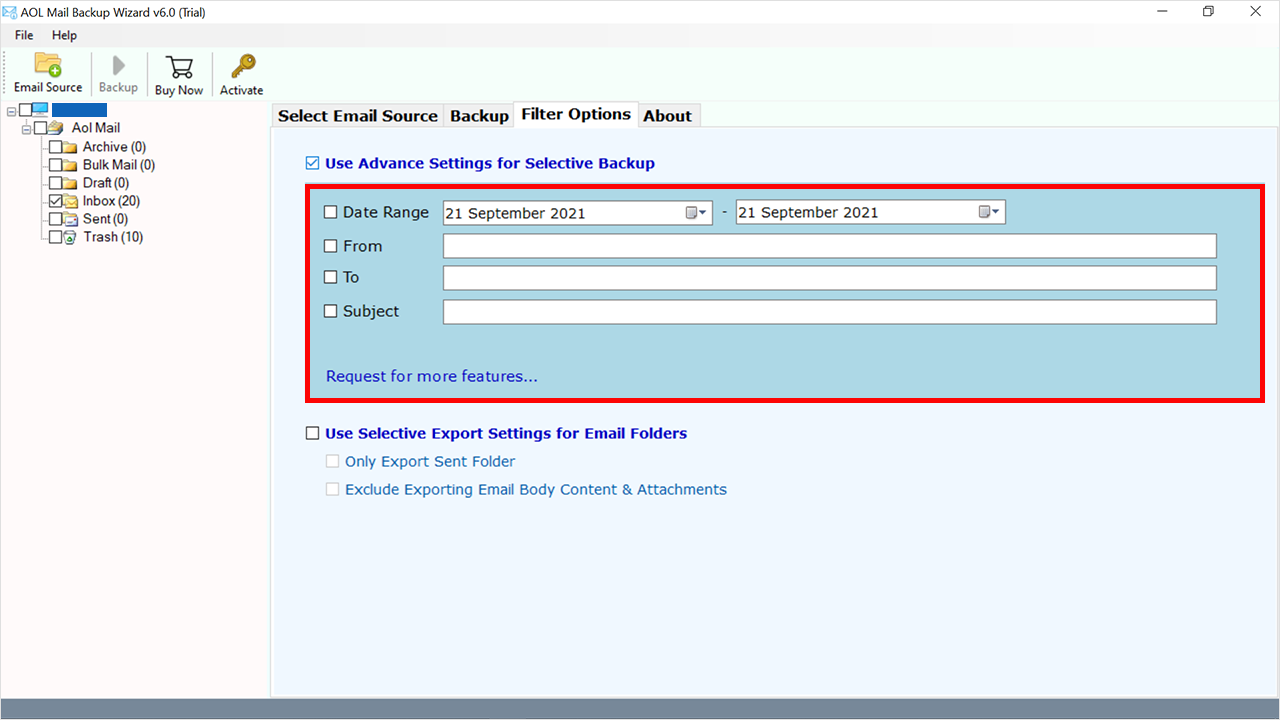 save AOL email to Flash drive selectively