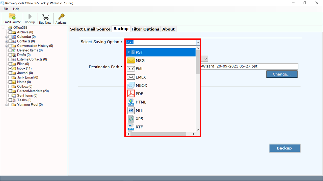 Select Saving Option