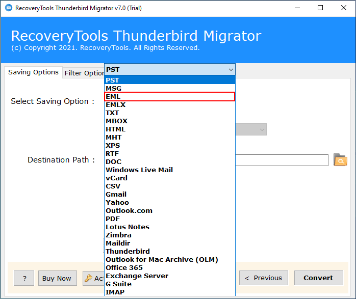 export thunderbird messages to eml