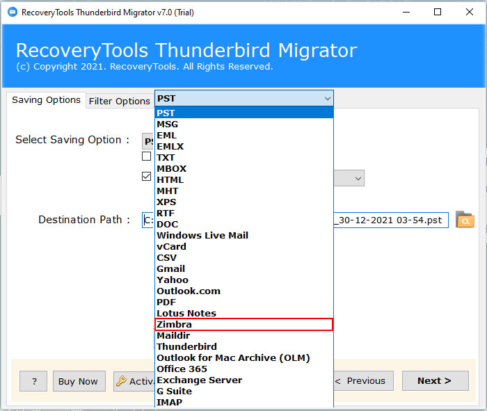 choose Zimbra