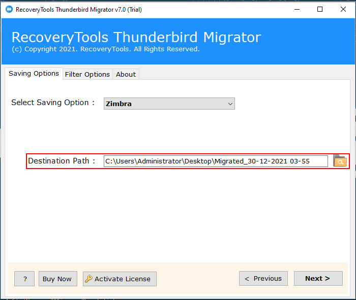 export Thunderbird to Zimbra