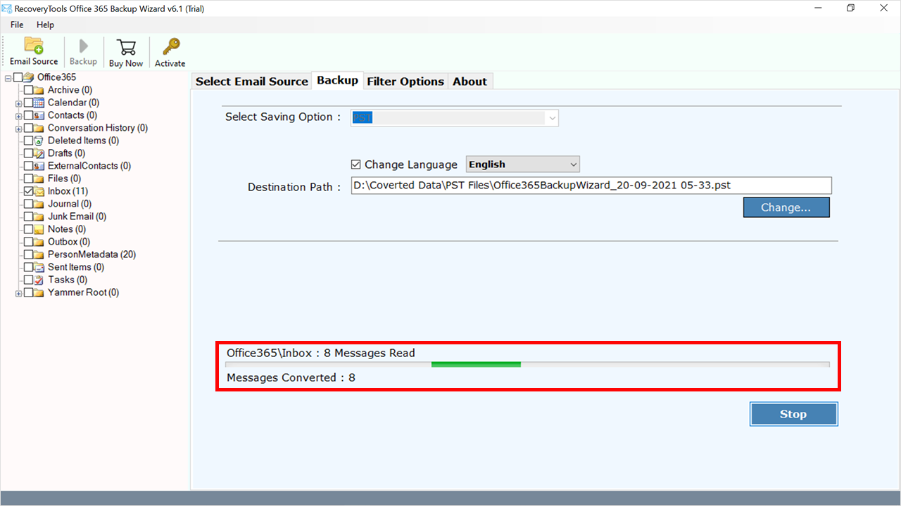 export PST from Office 365