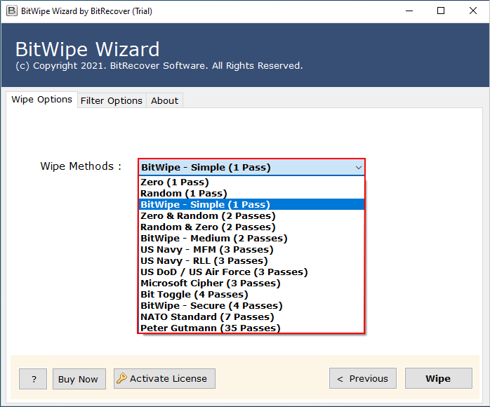 wipe disk with international standards