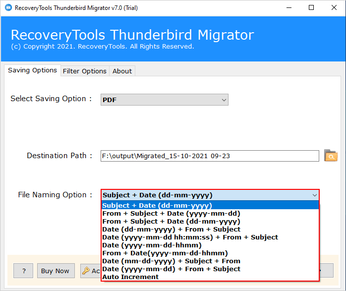 saving location to repair thunderbird email folders