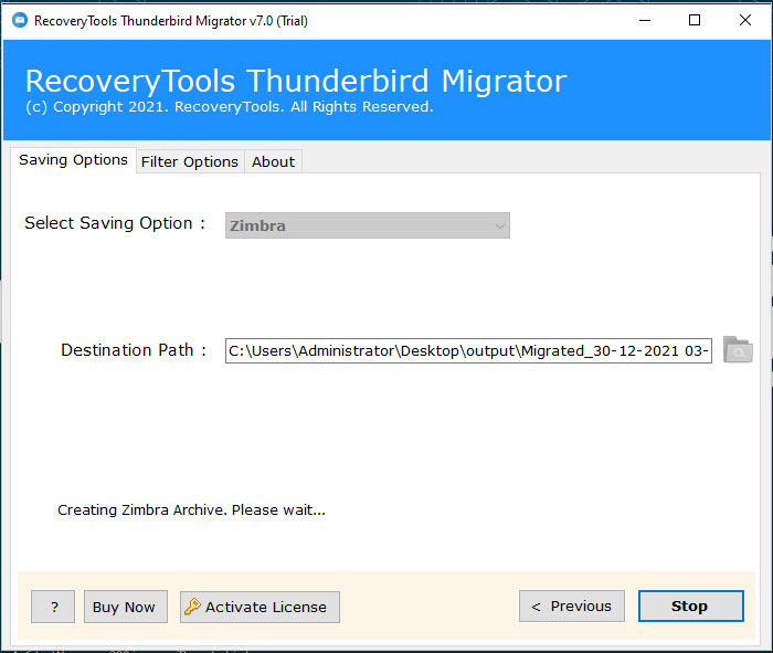 Migrate Thunderbird to Zimbra