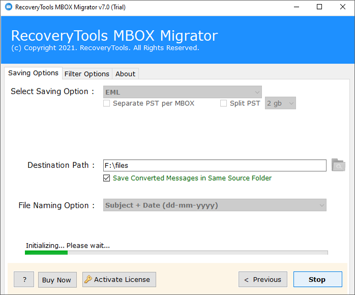 export MBOX to Airmail EMLX or EML format