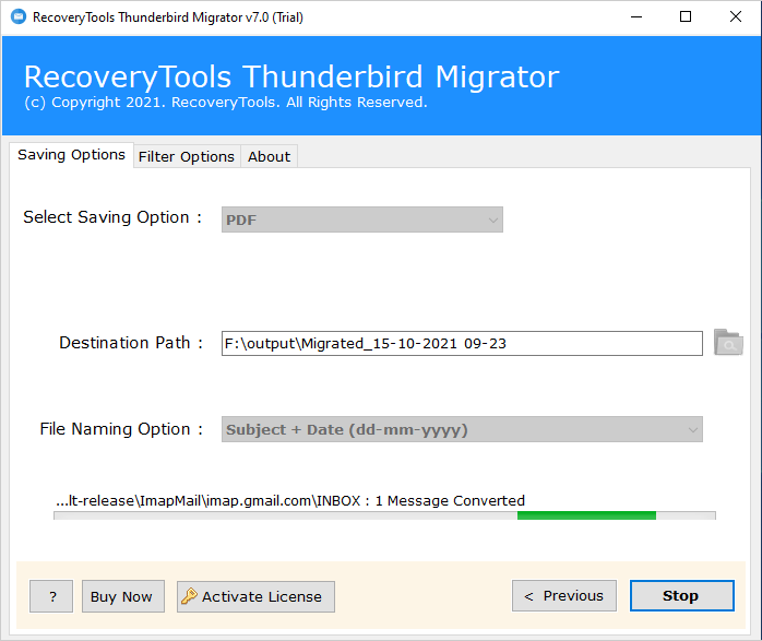 Thunderbird to Office 365 Migration tool