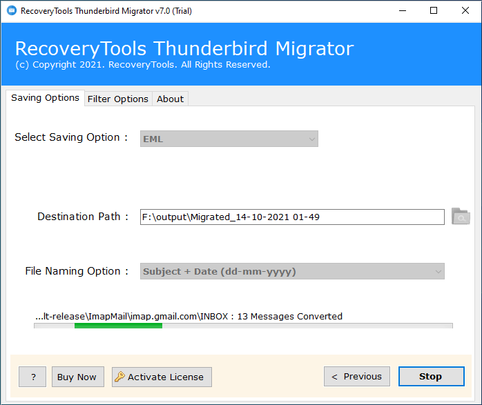 thunderbird save to eml