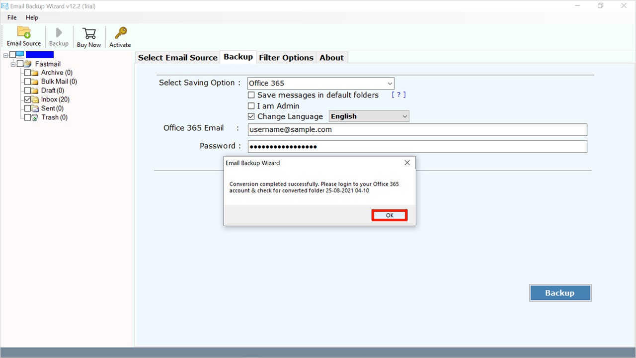 migrate fastmail to office 365