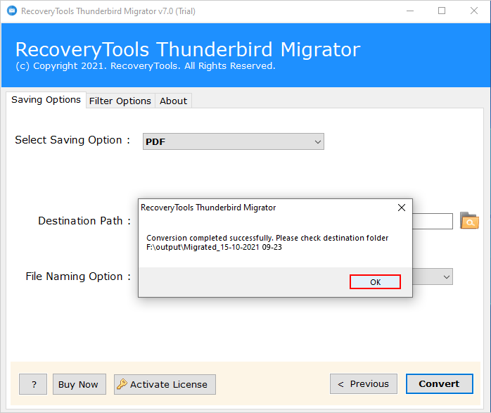 Thunderbird to Office 365 Migration tool