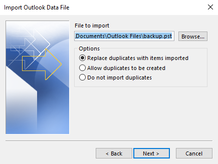 Select the exported data files