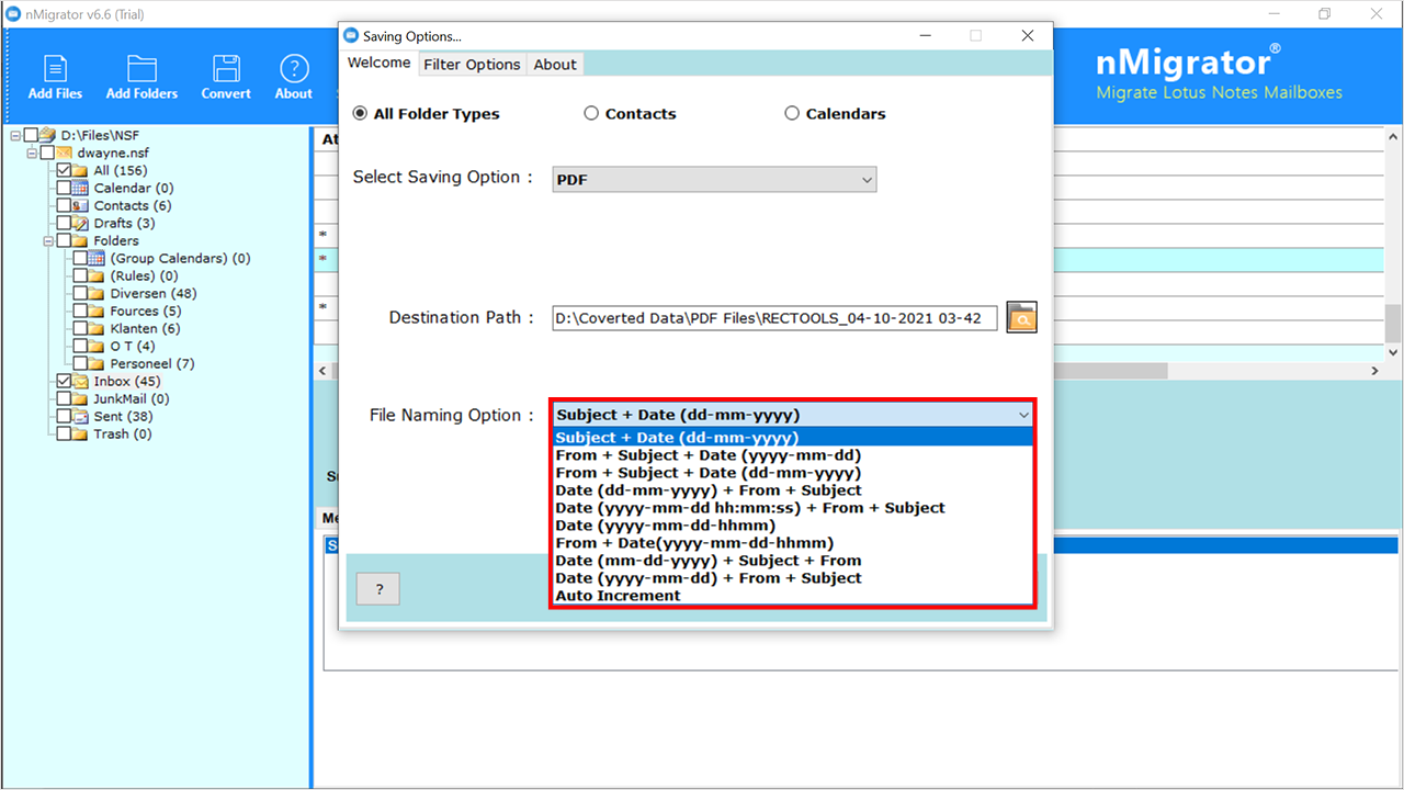 Multiple File Naming Option