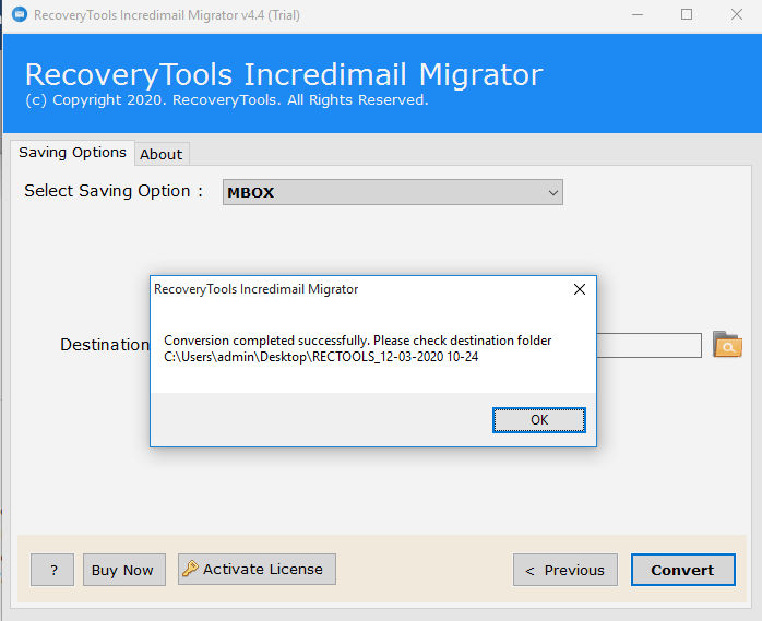 click next to convert incredimail backup ibk files