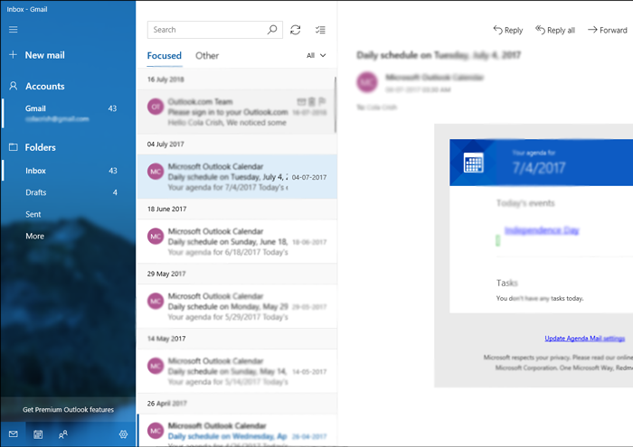 complete thunderbird data into windows 10 mail app