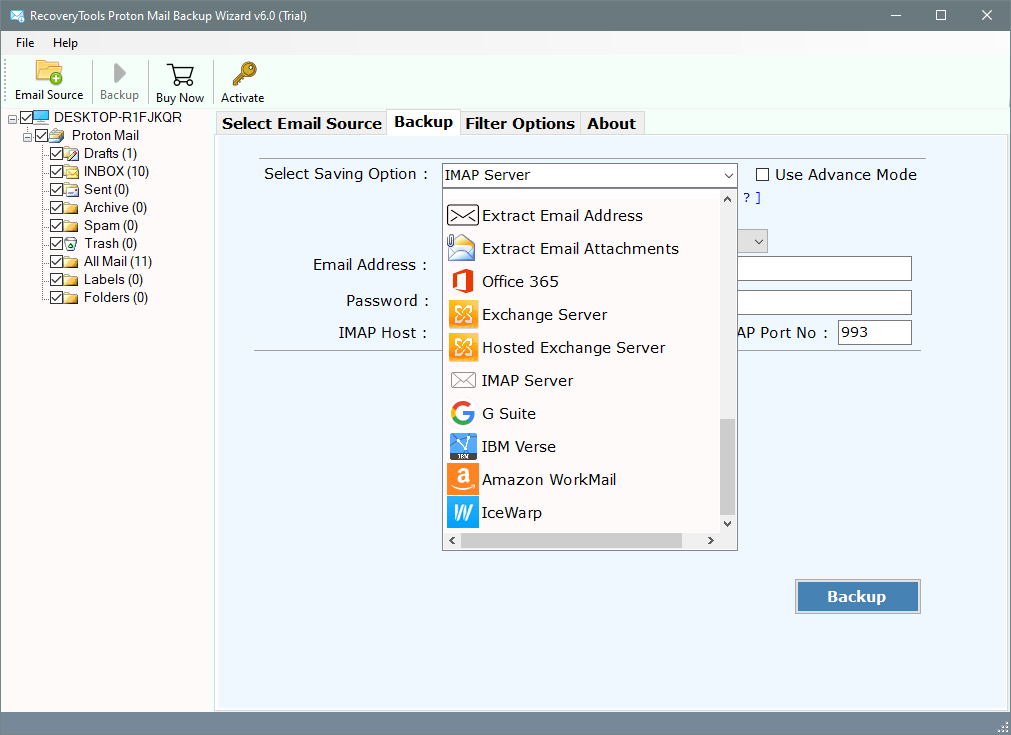 migrate protonmail to amazon workmail