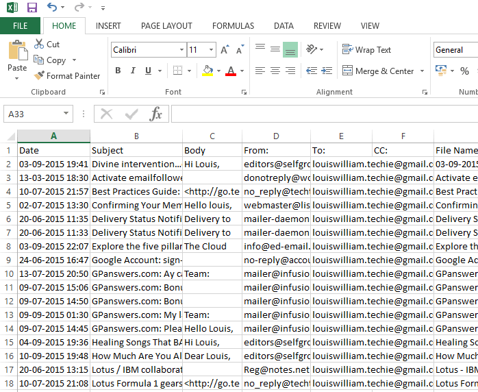 Access your MSG data in CSV format